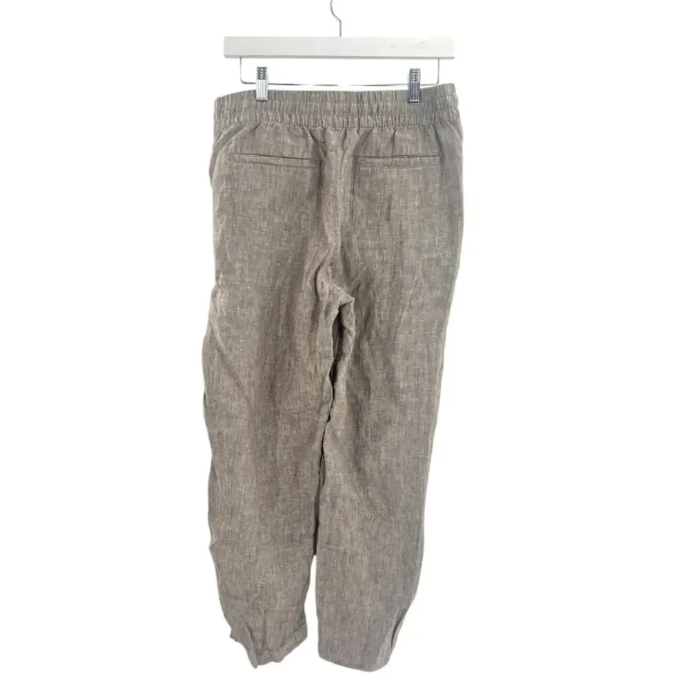 Athleta Retreat Linen Ankle Pant size M pyrite brown - Picture 2 of 8